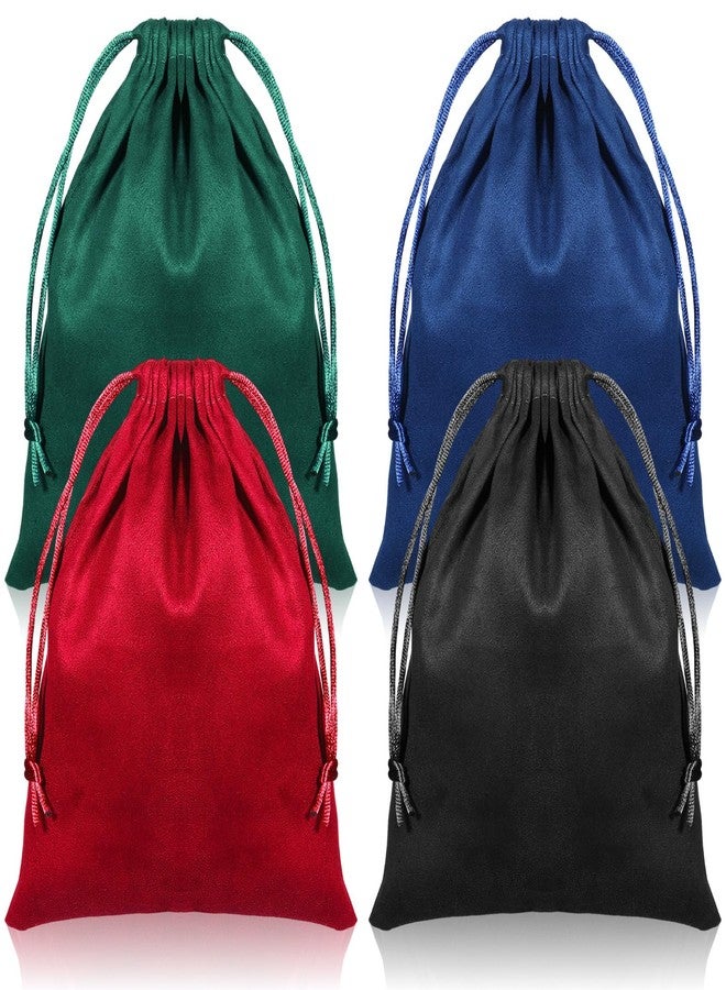 Zelphvt Velvet Gift Bags with Drawstring, 4 PCS 6 x 8 Inch Dice Storage Bag, Soft Small Velvet Drawstring Pouch for Tarot Card, Jewelry, Gifts - Image 1